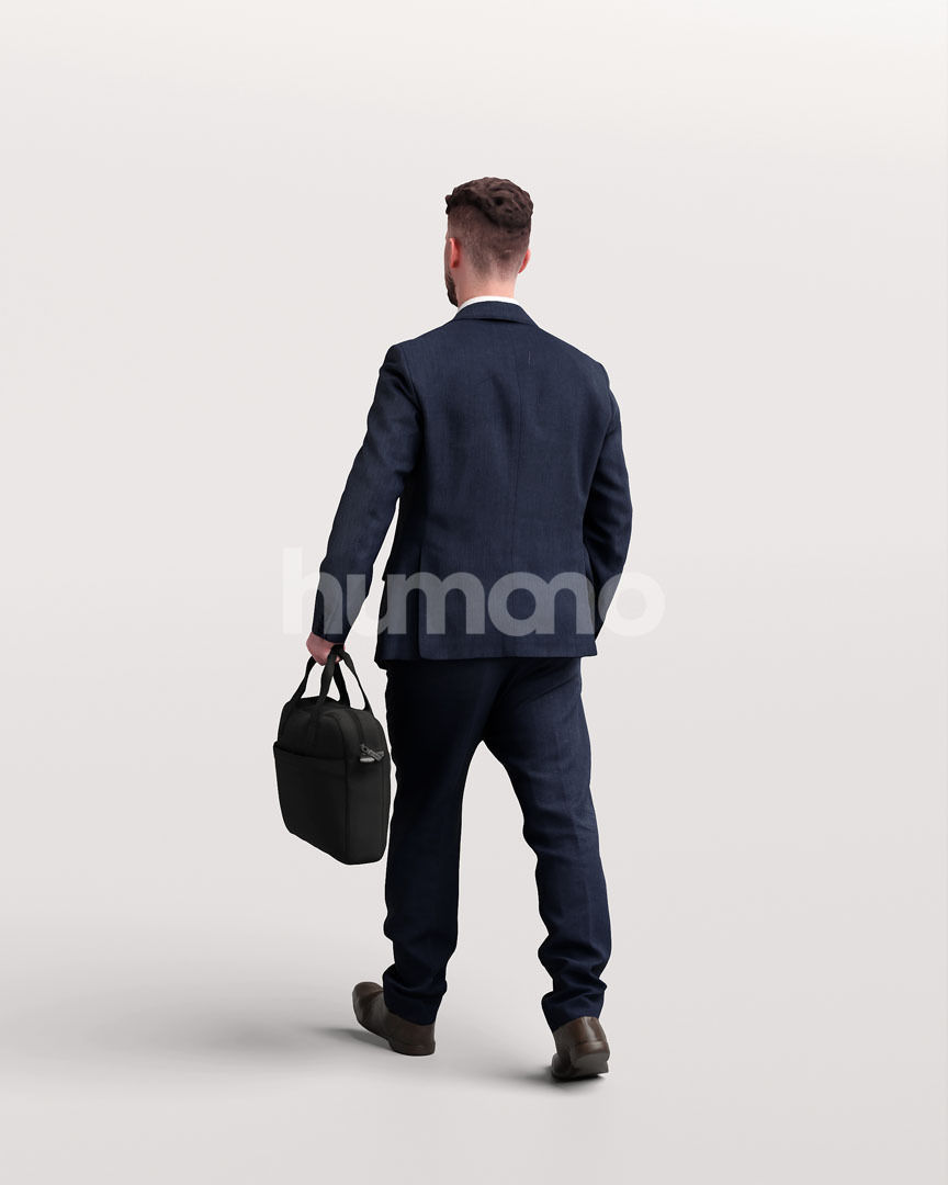 Humano business man - walking working office street -05424-64 3D model_3