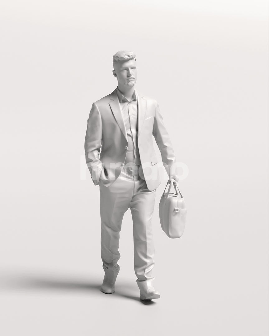 Humano business man - walking working office street -05424-64 3D model_11