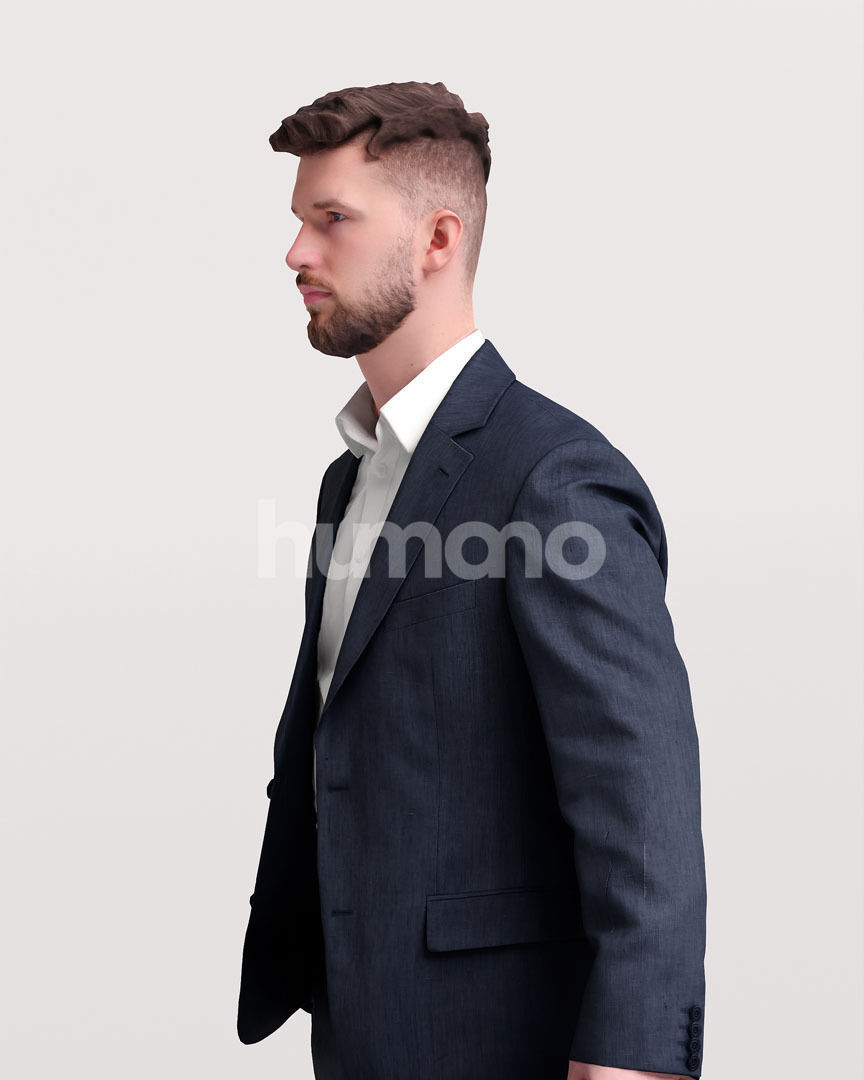 Humano business man - walking working office street -05424-64 3D model_6