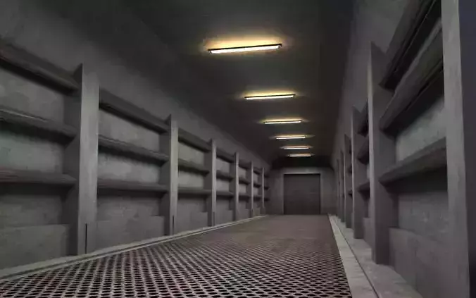 Underground tunnel environment provided in Blender 3D model