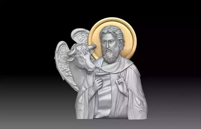 Saint Luke the Evangelist and bull  3D print model