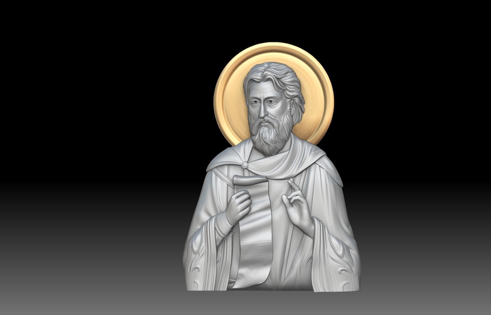 Saint Luke the Evangelist and bull  3D print model_2