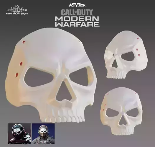 GHOST OPERATOR MACE MASK  CALL OF DUTY MODERN WARFARE 2  WARZONE 3D print model
