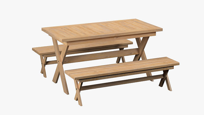 Outdoor garden furniture set 3D model