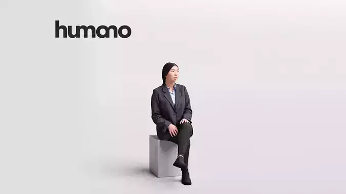 Humano business woman sitting - office conference -05155-49 3D model