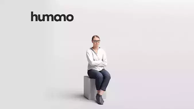 Humano business woman sitting - office conference -04334-36