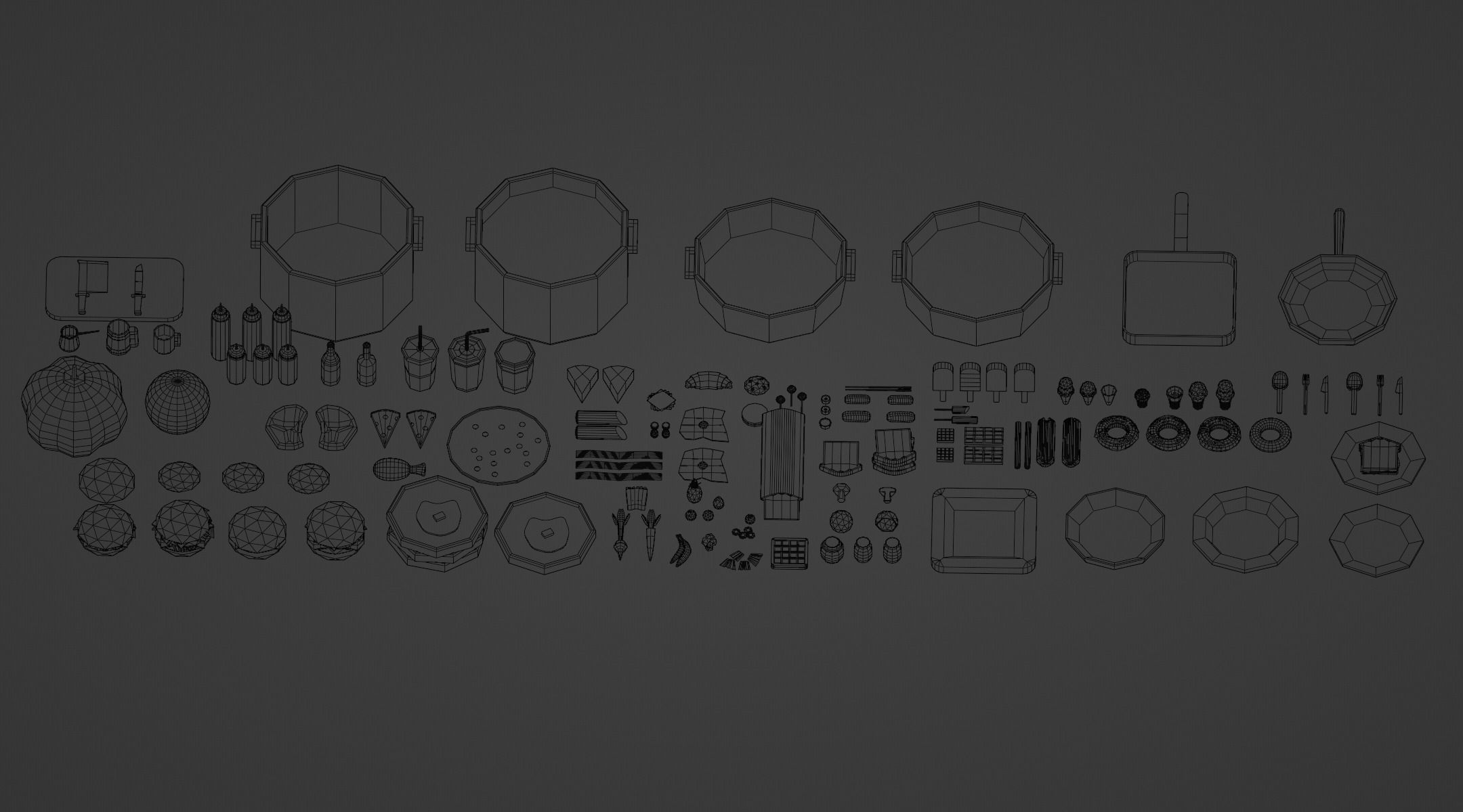 Low Poly Food Pack Low-poly 3D model_8