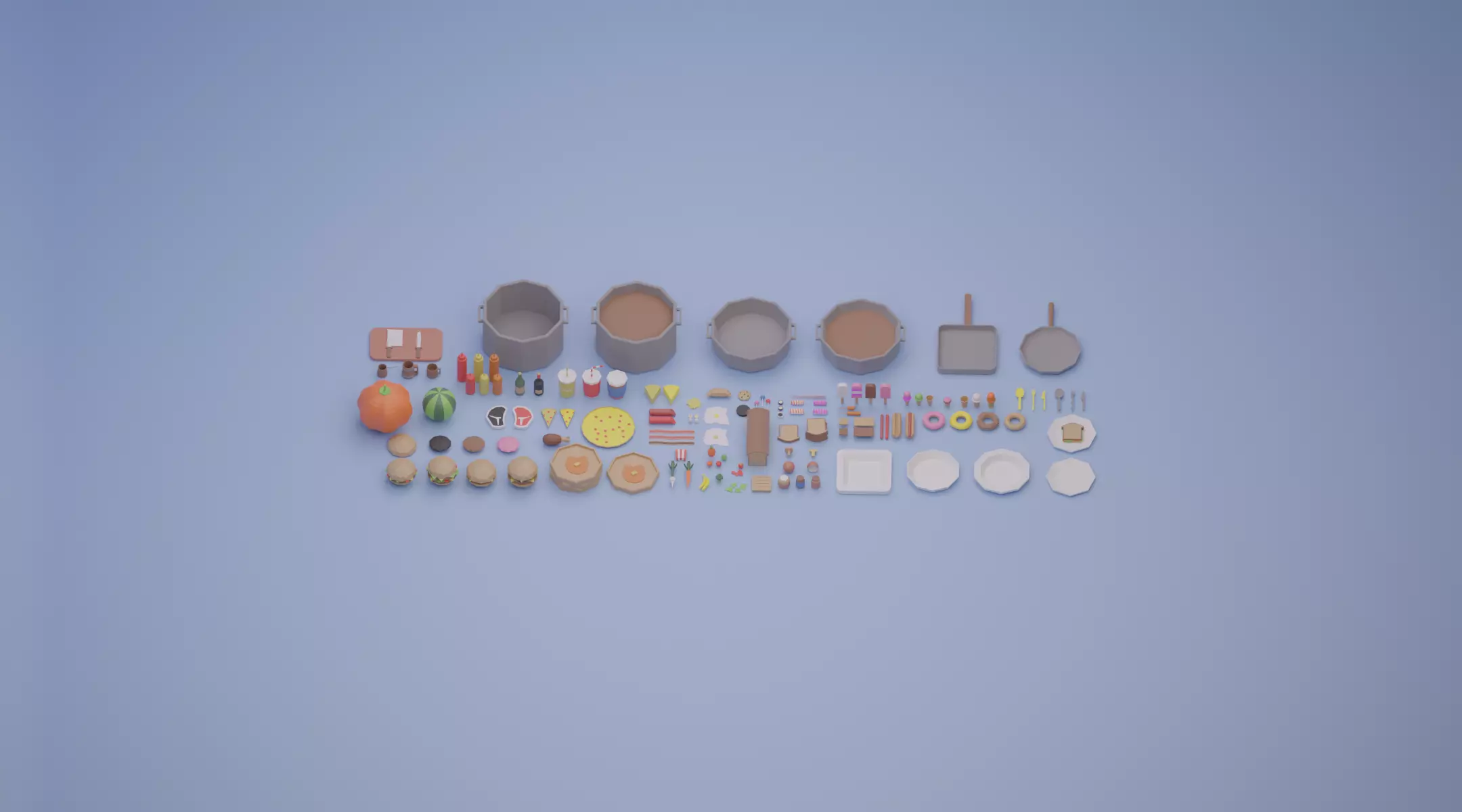 Low Poly Food Pack Low-poly 3D model_0