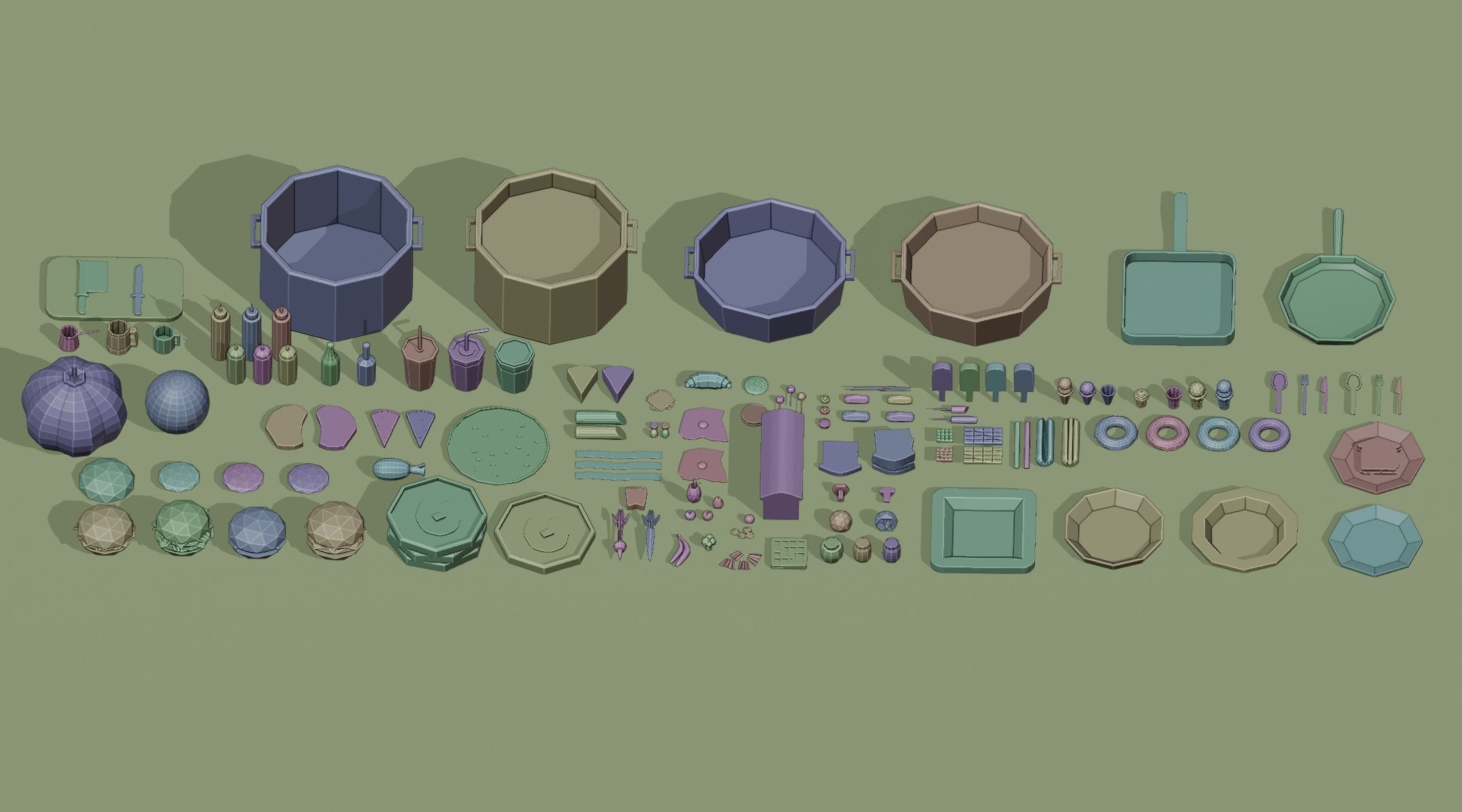 Low Poly Food Pack Low-poly 3D model_7