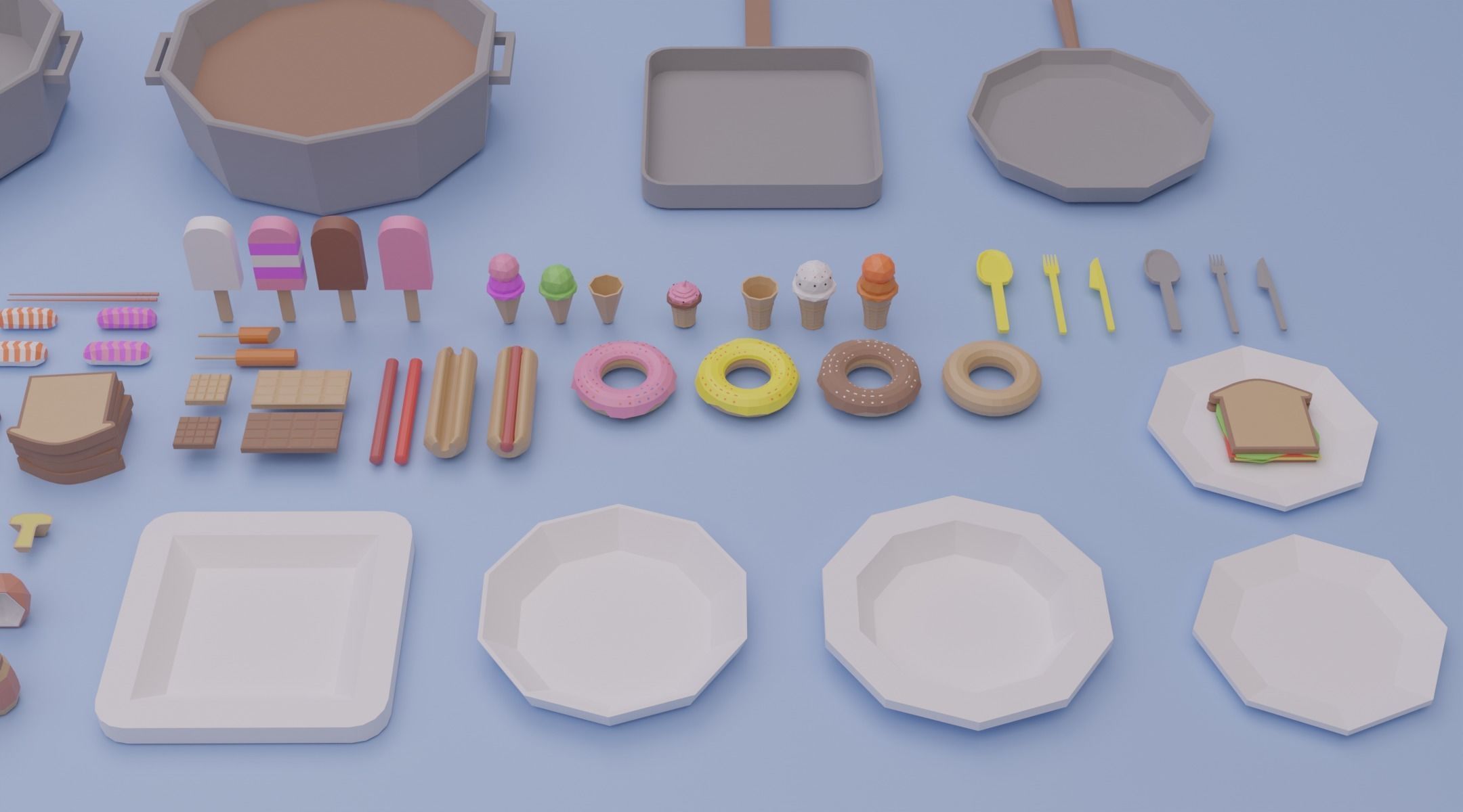 Low Poly Food Pack Low-poly 3D model_6