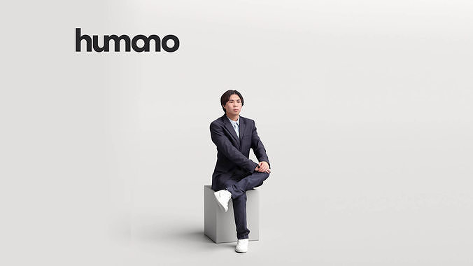 Humano business man sitting - office conference -04151-50 3D model