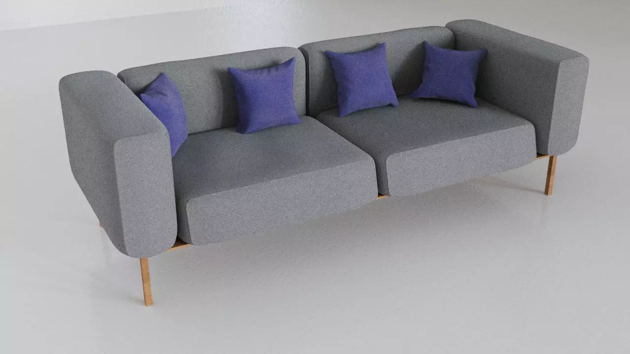 Classic modern sofa Free low-poly 3D model