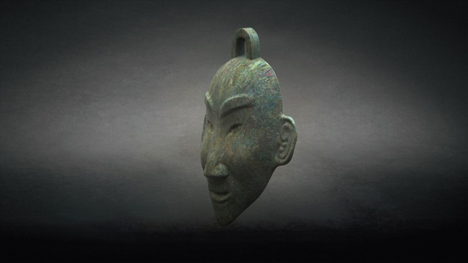 Sanxingdui   ritual mask Decorative African wall Mask 3D model_2