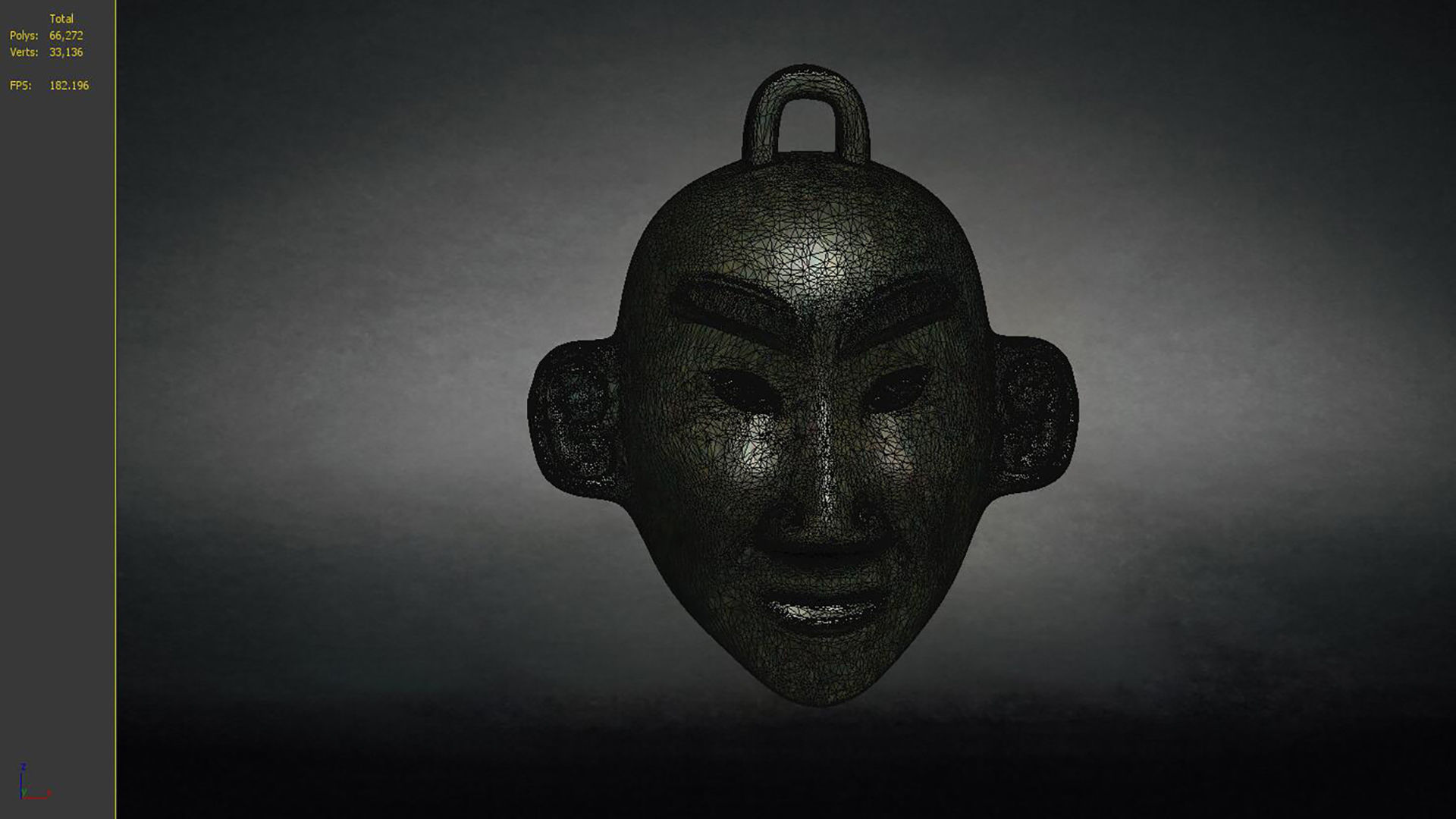 Sanxingdui   ritual mask Decorative African wall Mask 3D model_5