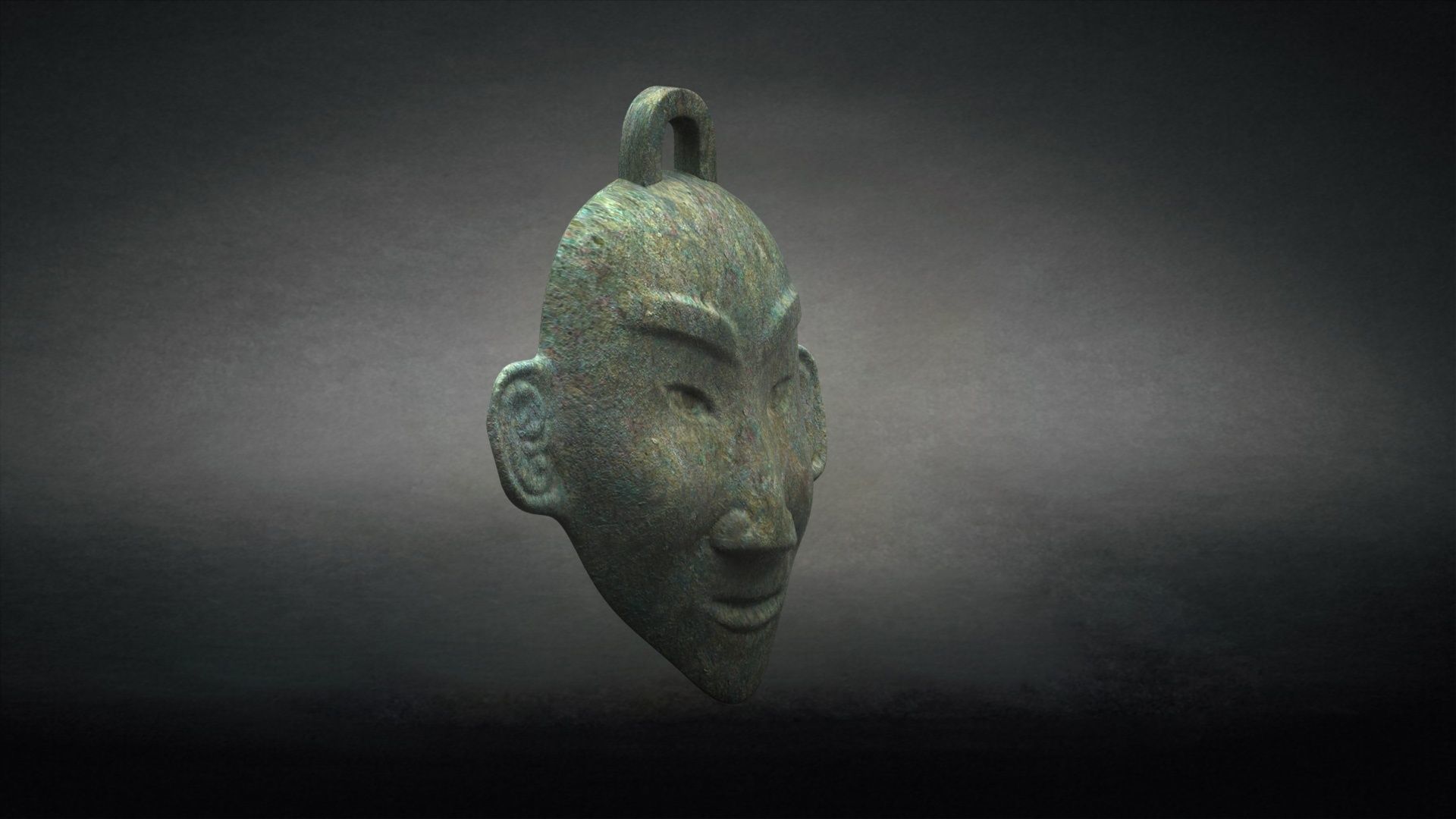 Sanxingdui   ritual mask Decorative African wall Mask 3D model_4