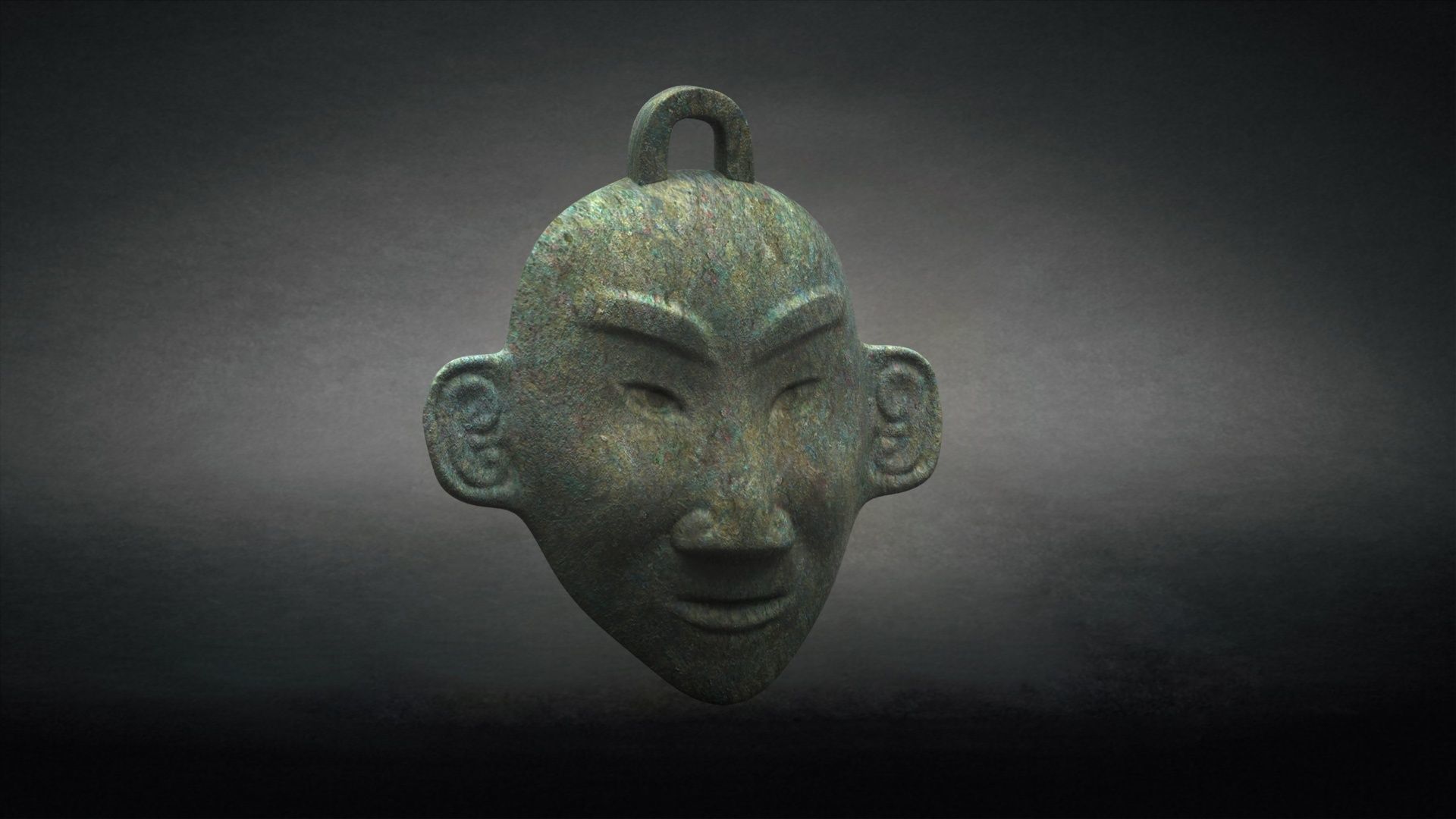 Sanxingdui   ritual mask Decorative African wall Mask 3D model_3