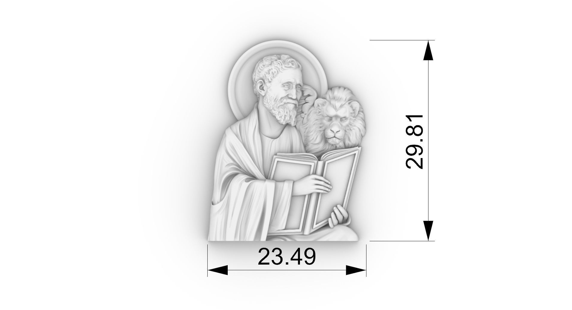Saint Mark the Evangelist and lion 3D print model_1