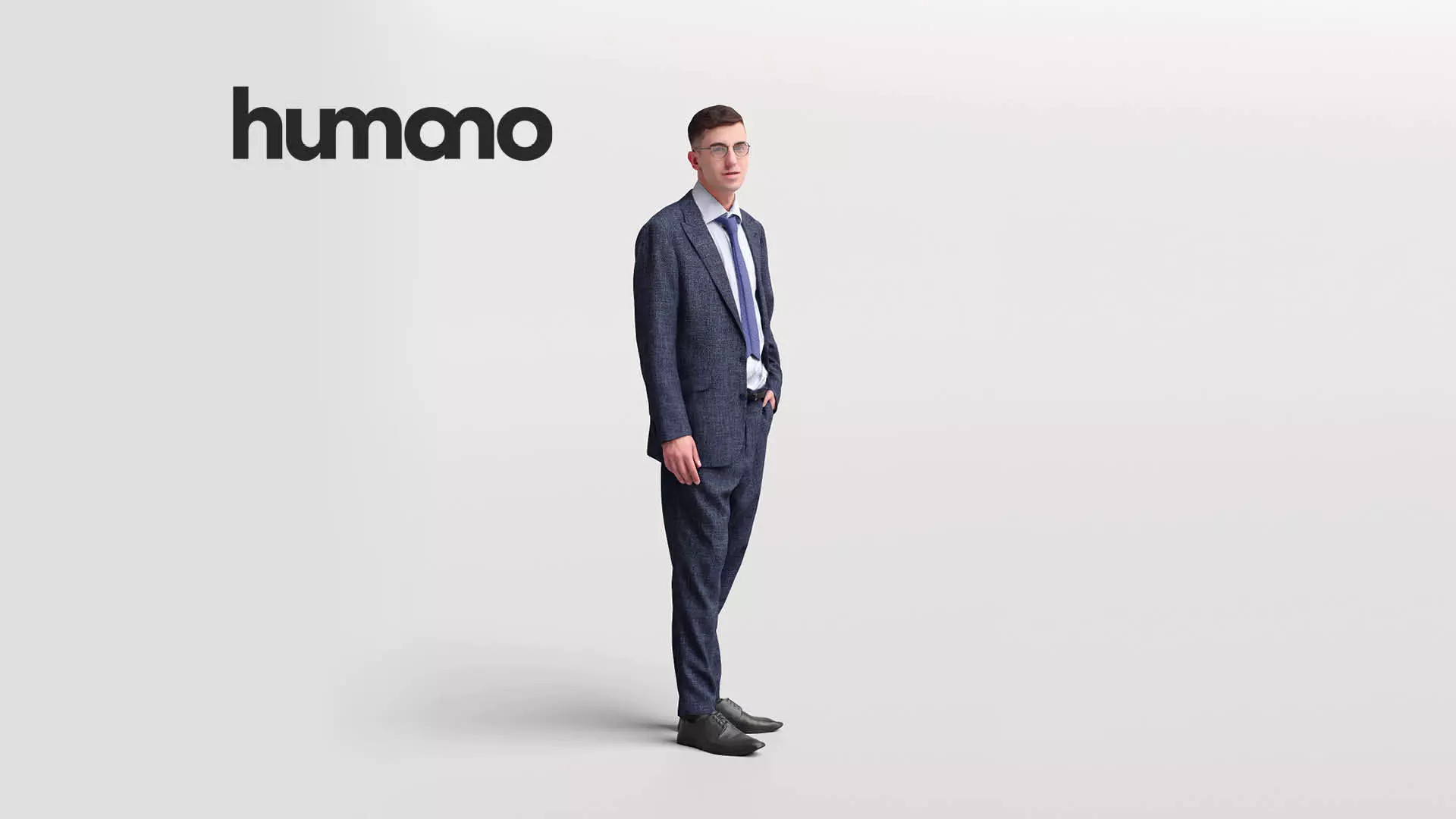 Humano business man standing talking - office -03620-31 3D model