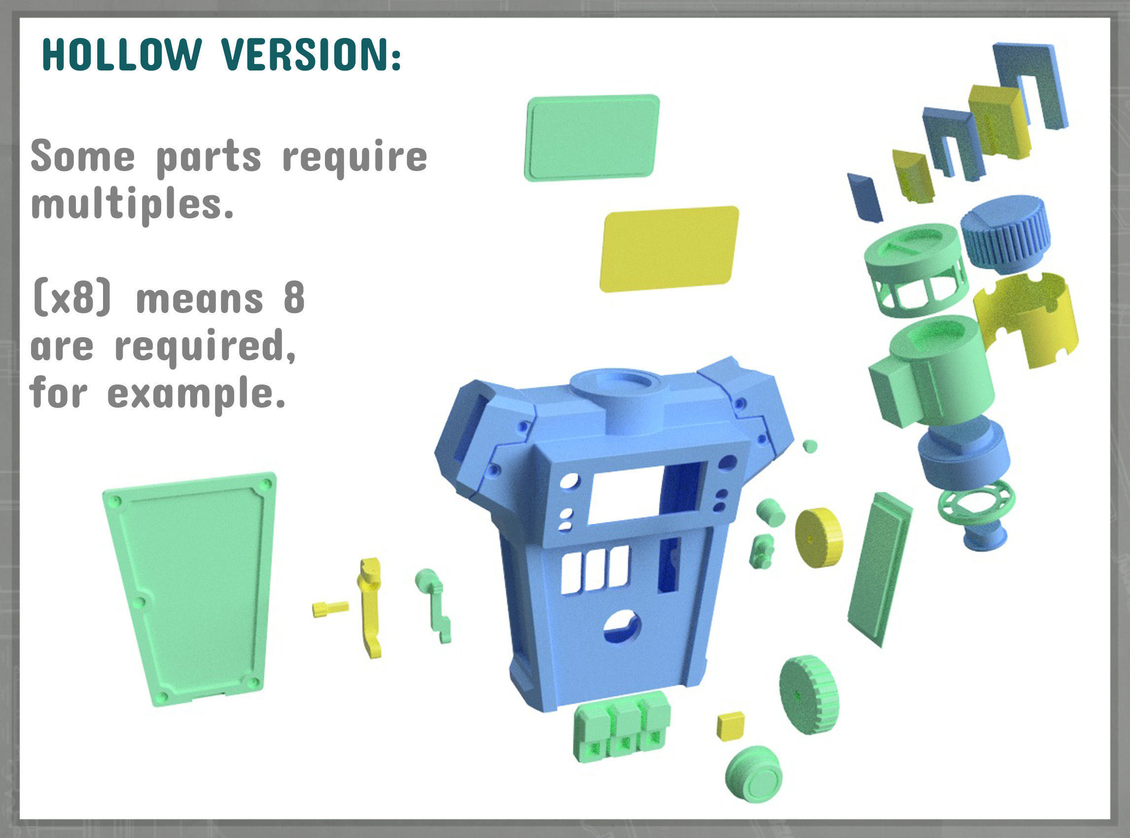 Strange New Trident Scanner HOLLOW 3D print model_11