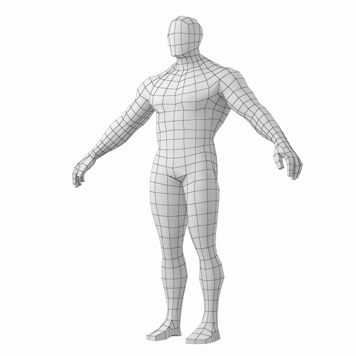 Bodybuilder Male Base Mesh in A-Pose 3D model