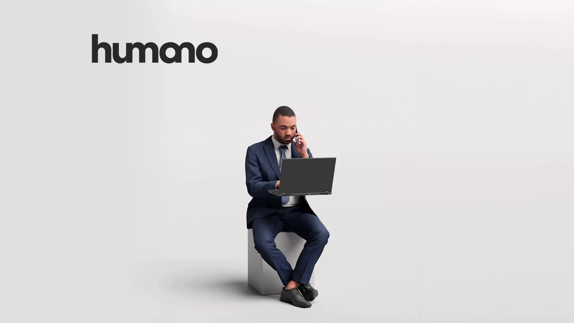 Humano business man sitting working - office -06347-91 3D model_0