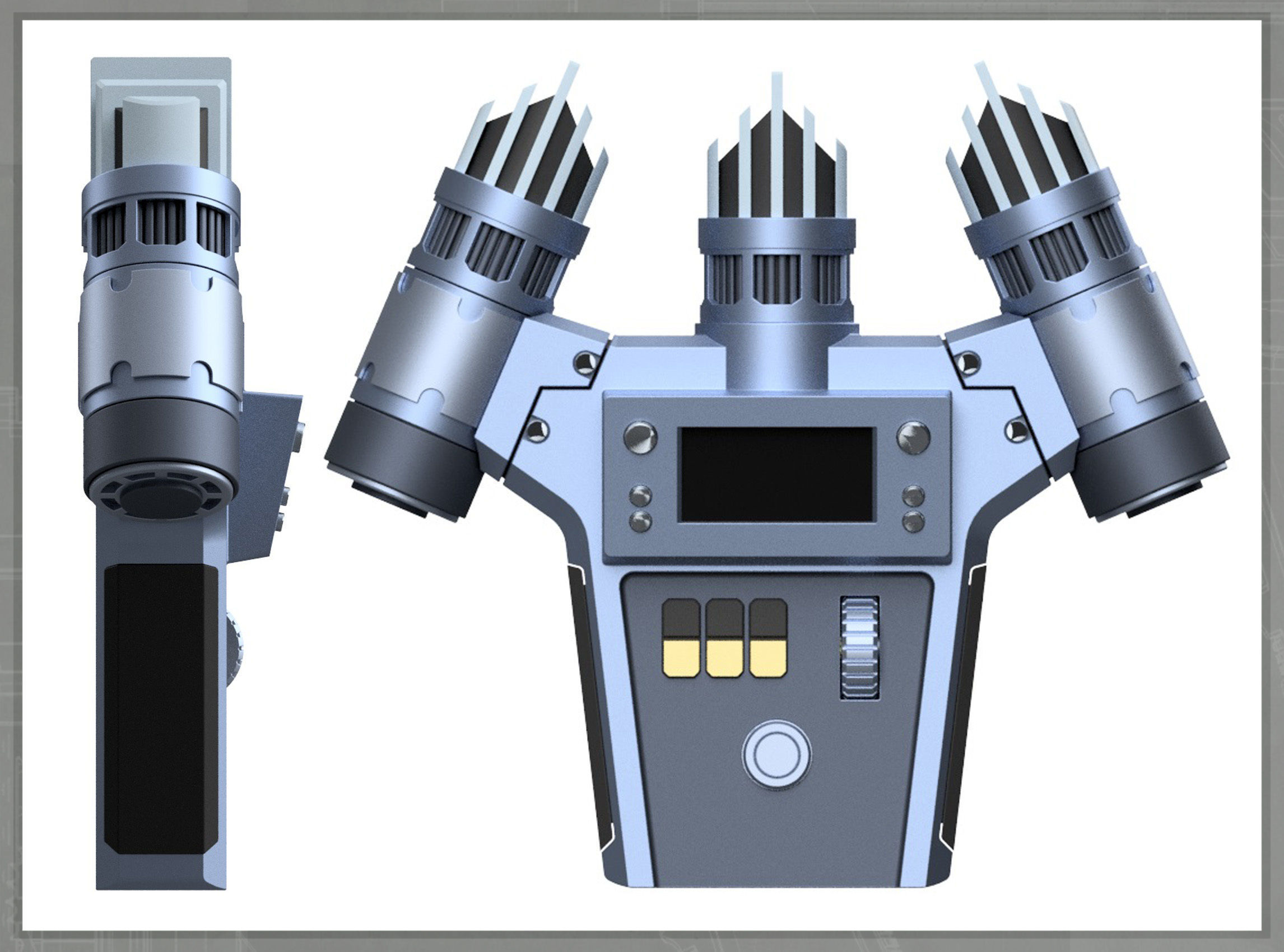 Strange New Trident Scanner SOLID 3D print model_4