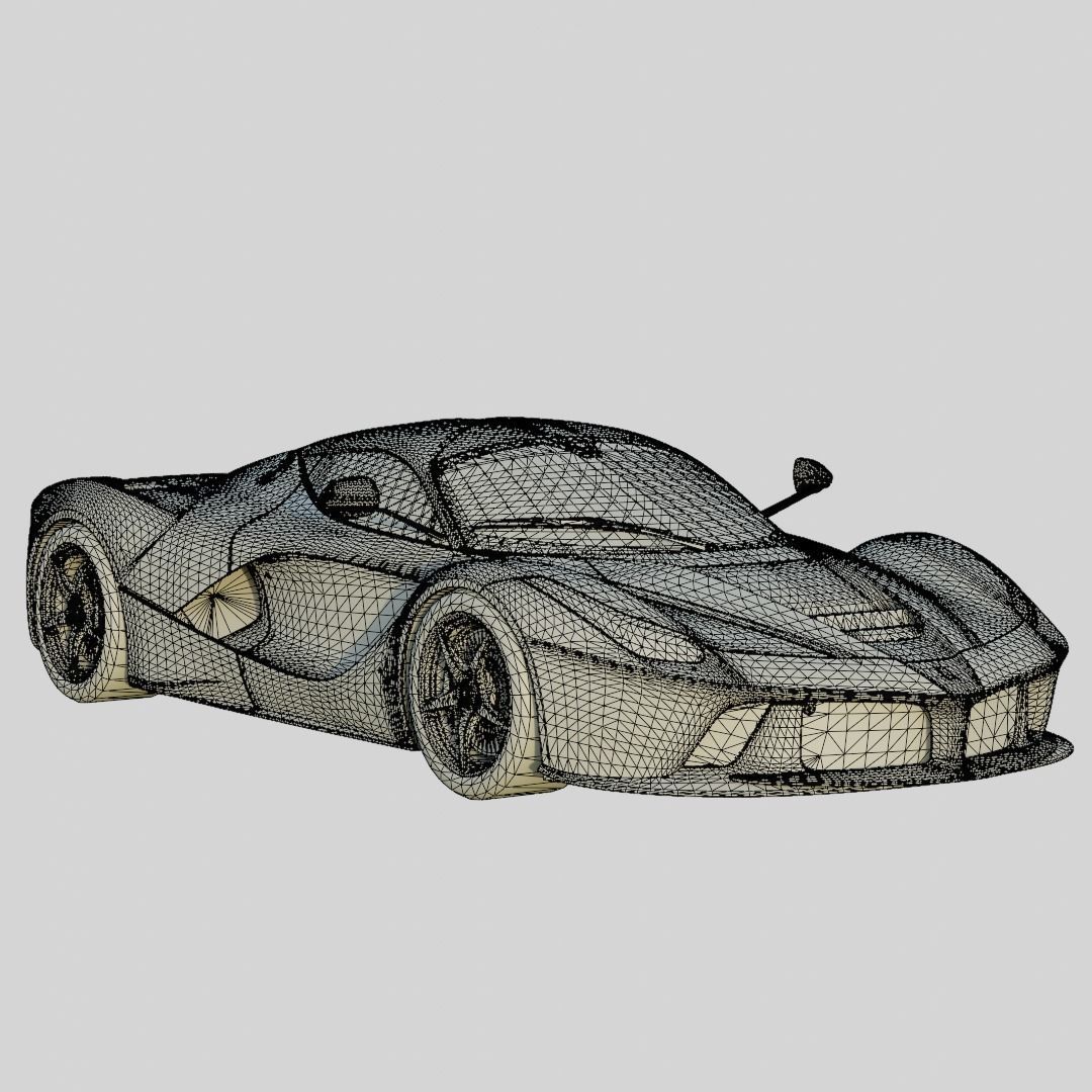 Ferrari LaFerrari 2014 Basic Trim Low-poly 3D model_10