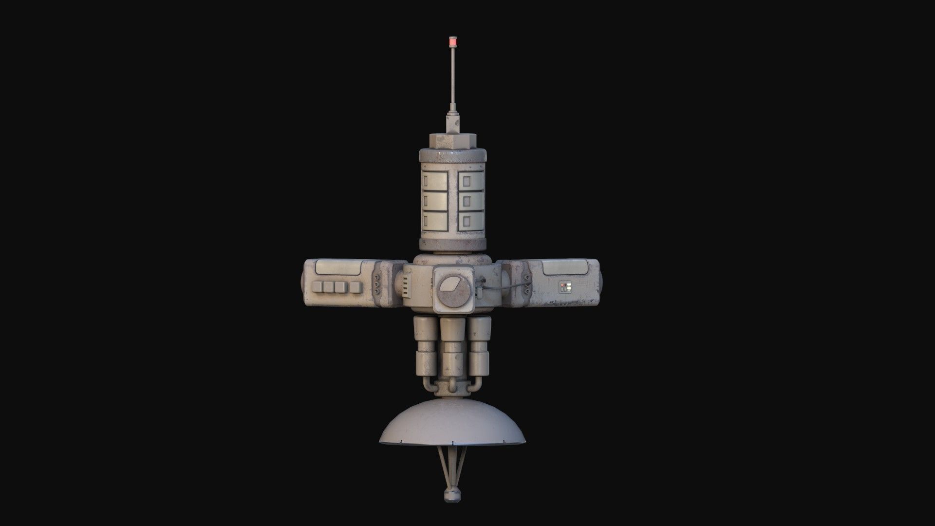 Simple Stylized Satellite Low-poly 3D model_13