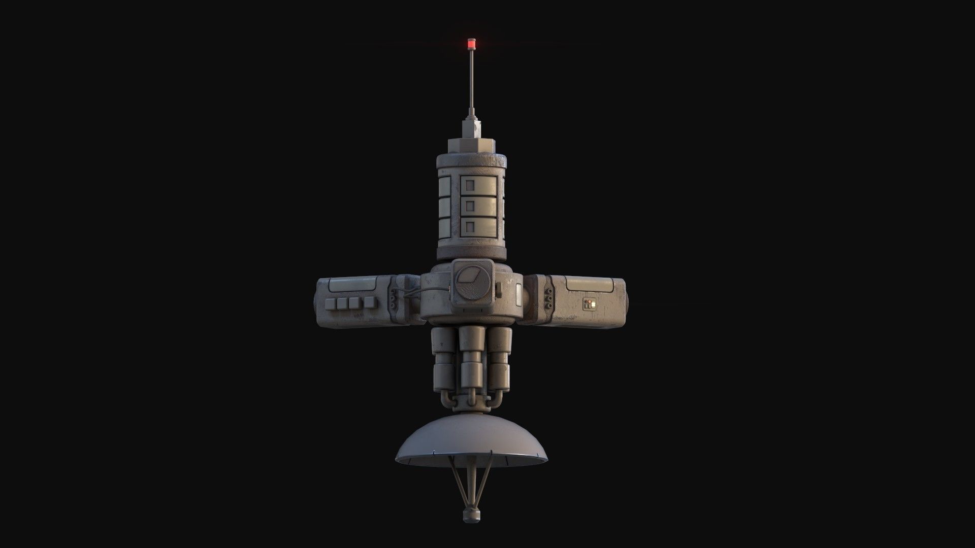 Simple Stylized Satellite Low-poly 3D model_8
