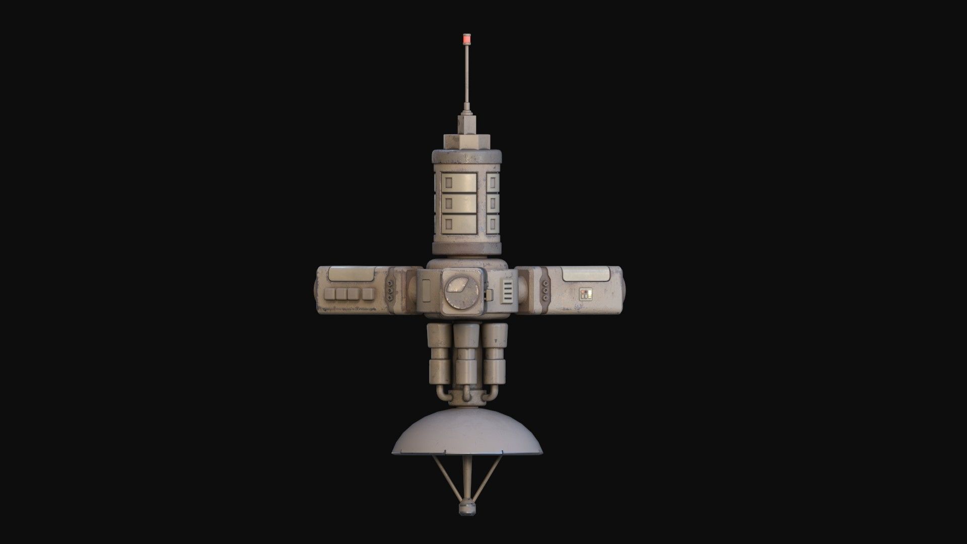 Simple Stylized Satellite Low-poly 3D model_11