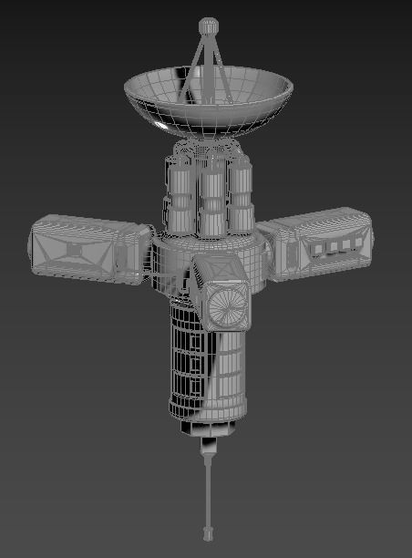 Simple Stylized Satellite Low-poly 3D model_17