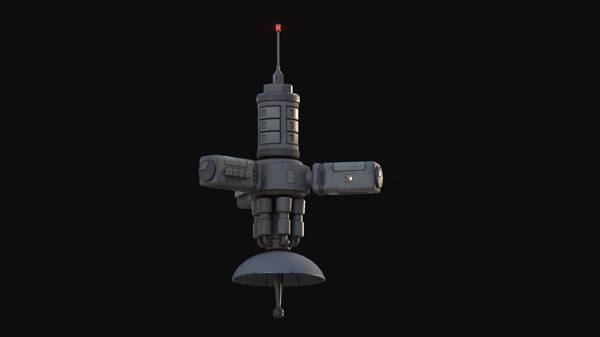 Simple Stylized Satellite Low-poly 3D model_1