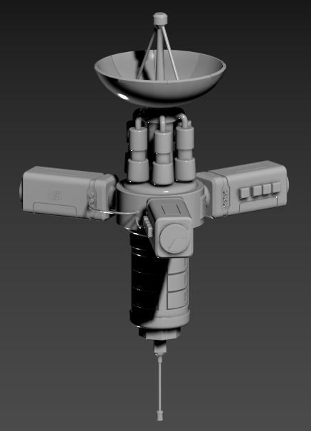 Simple Stylized Satellite Low-poly 3D model_18