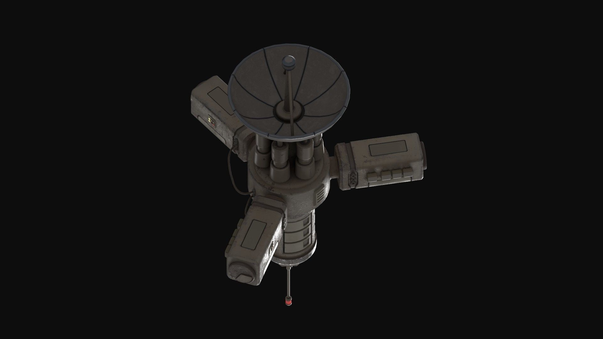 Simple Stylized Satellite Low-poly 3D model_4