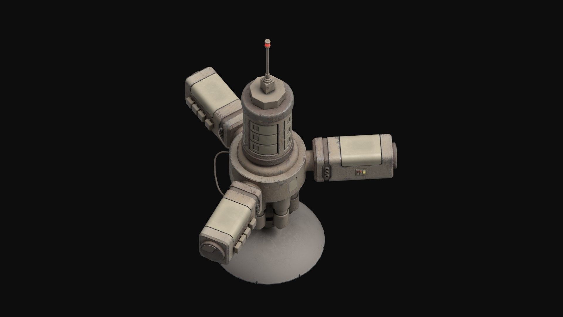 Simple Stylized Satellite Low-poly 3D model_5