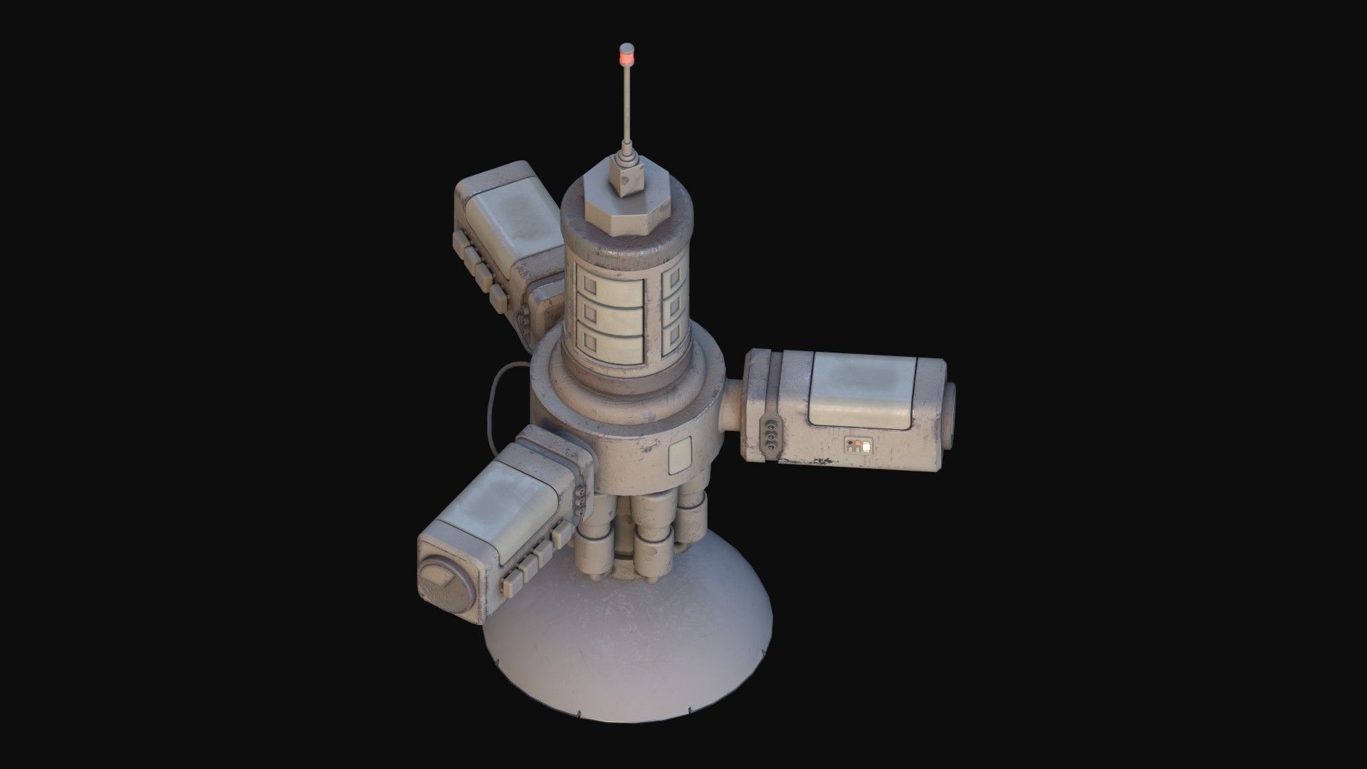 Simple Stylized Satellite Low-poly 3D model_2