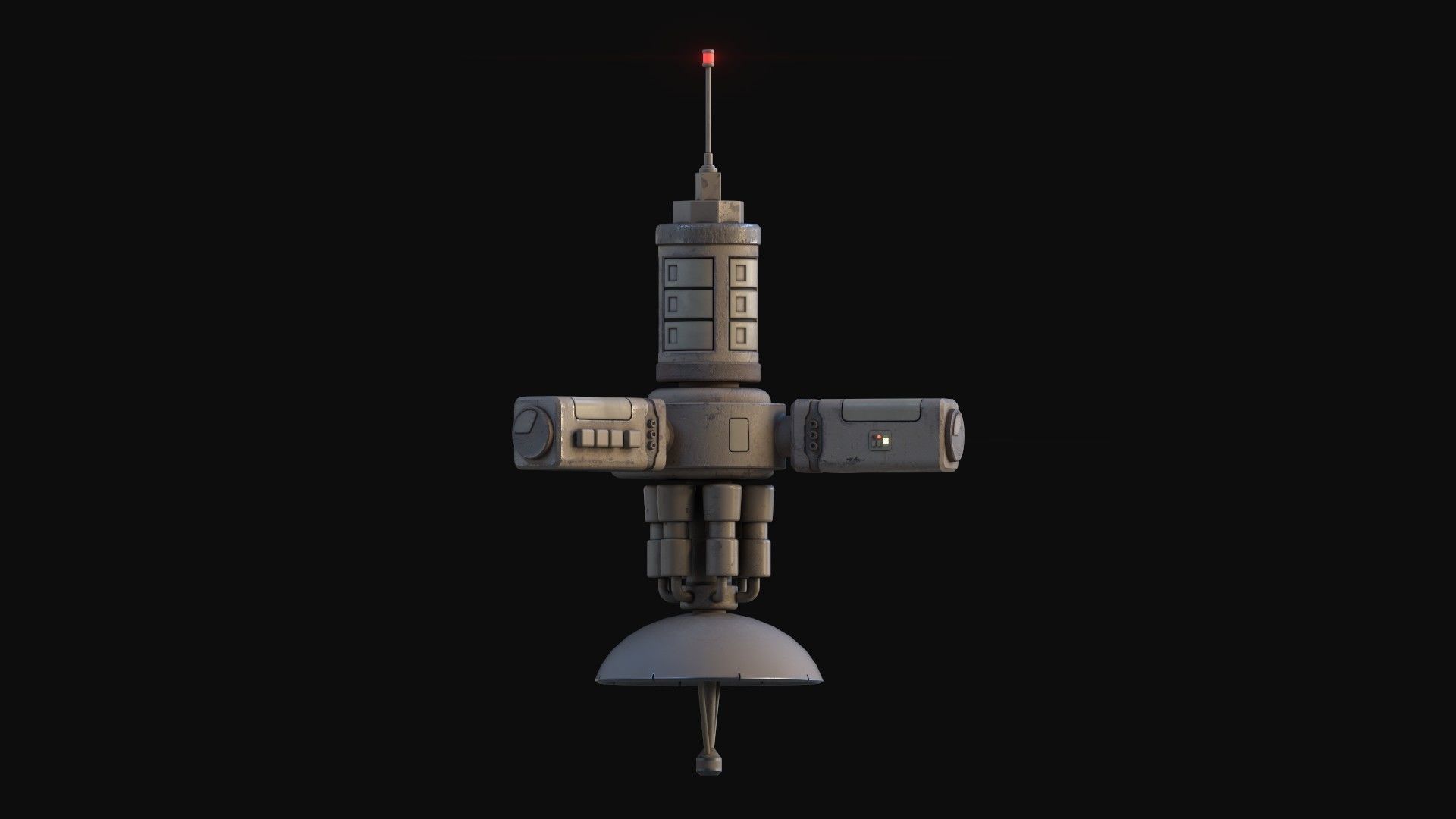 Simple Stylized Satellite Low-poly 3D model_9