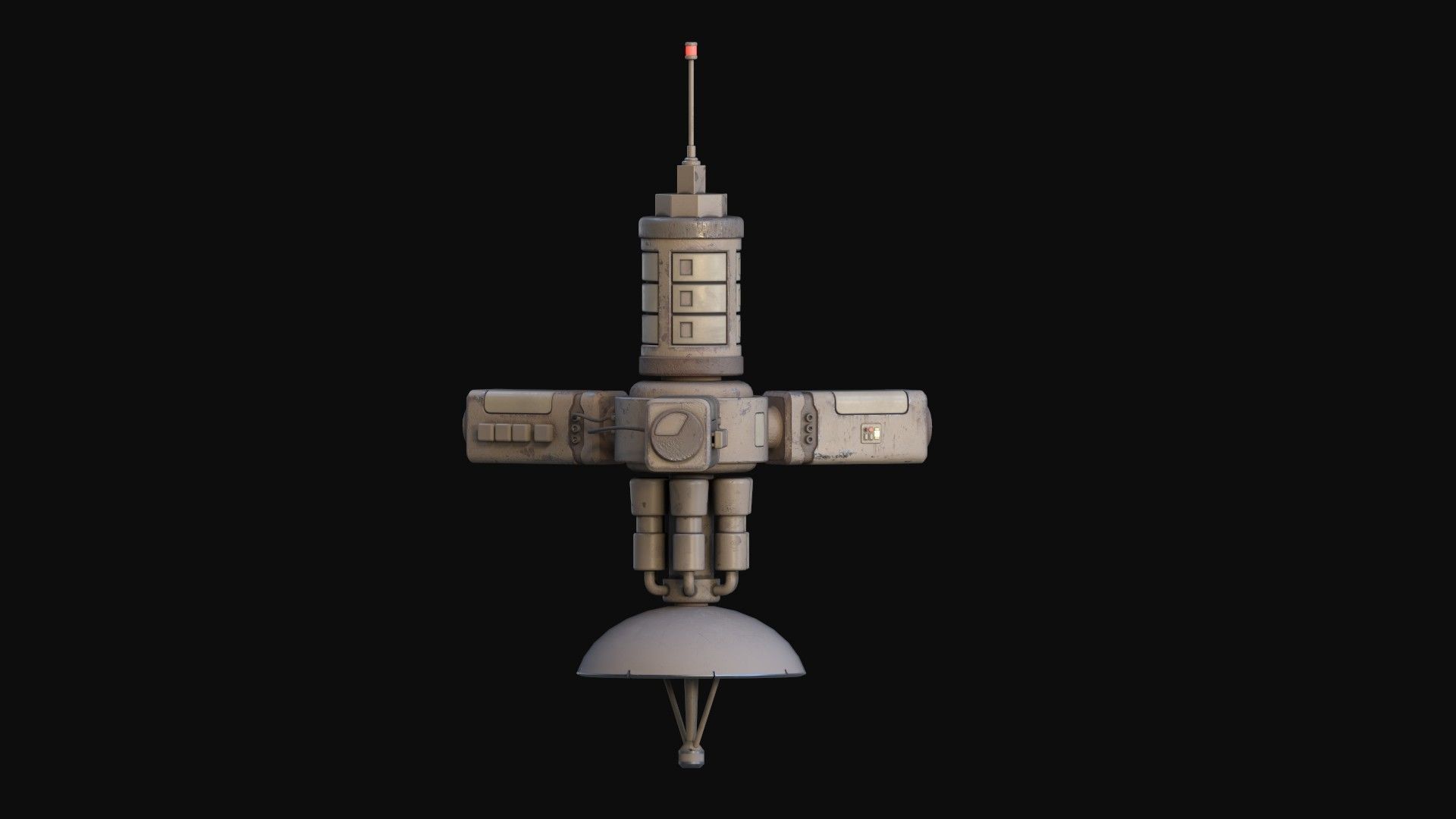 Simple Stylized Satellite Low-poly 3D model_15