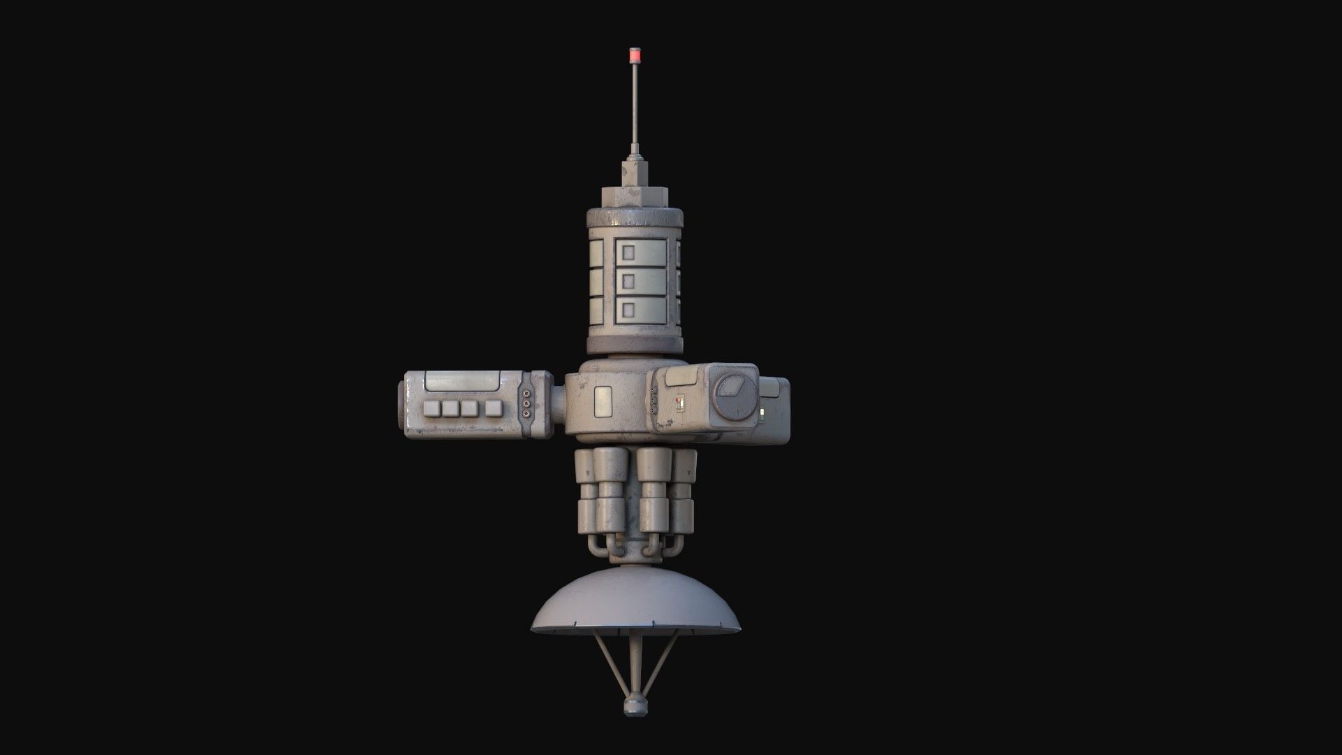 Simple Stylized Satellite Low-poly 3D model_10