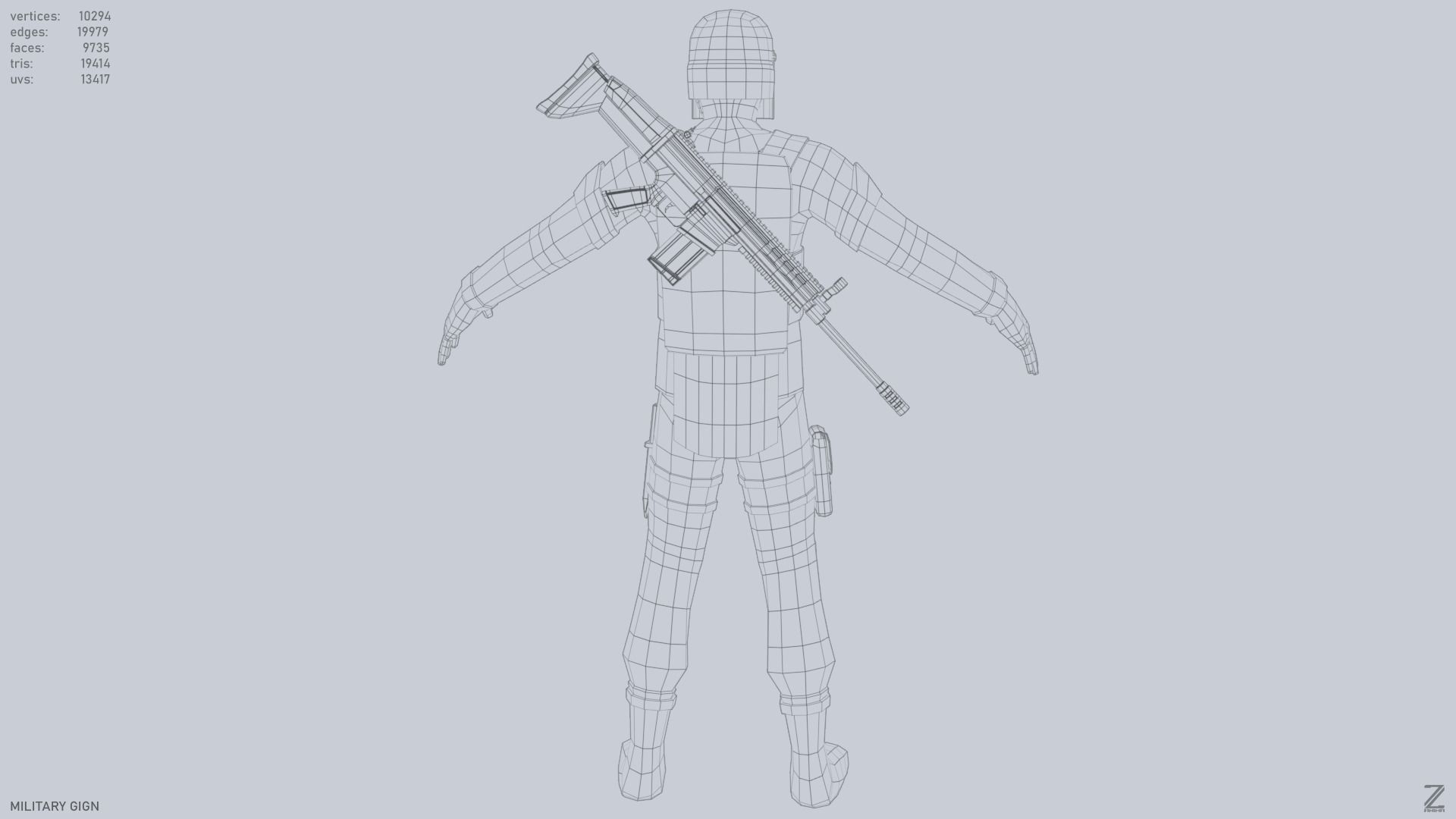 Military GIGN Low-poly 3D model_14