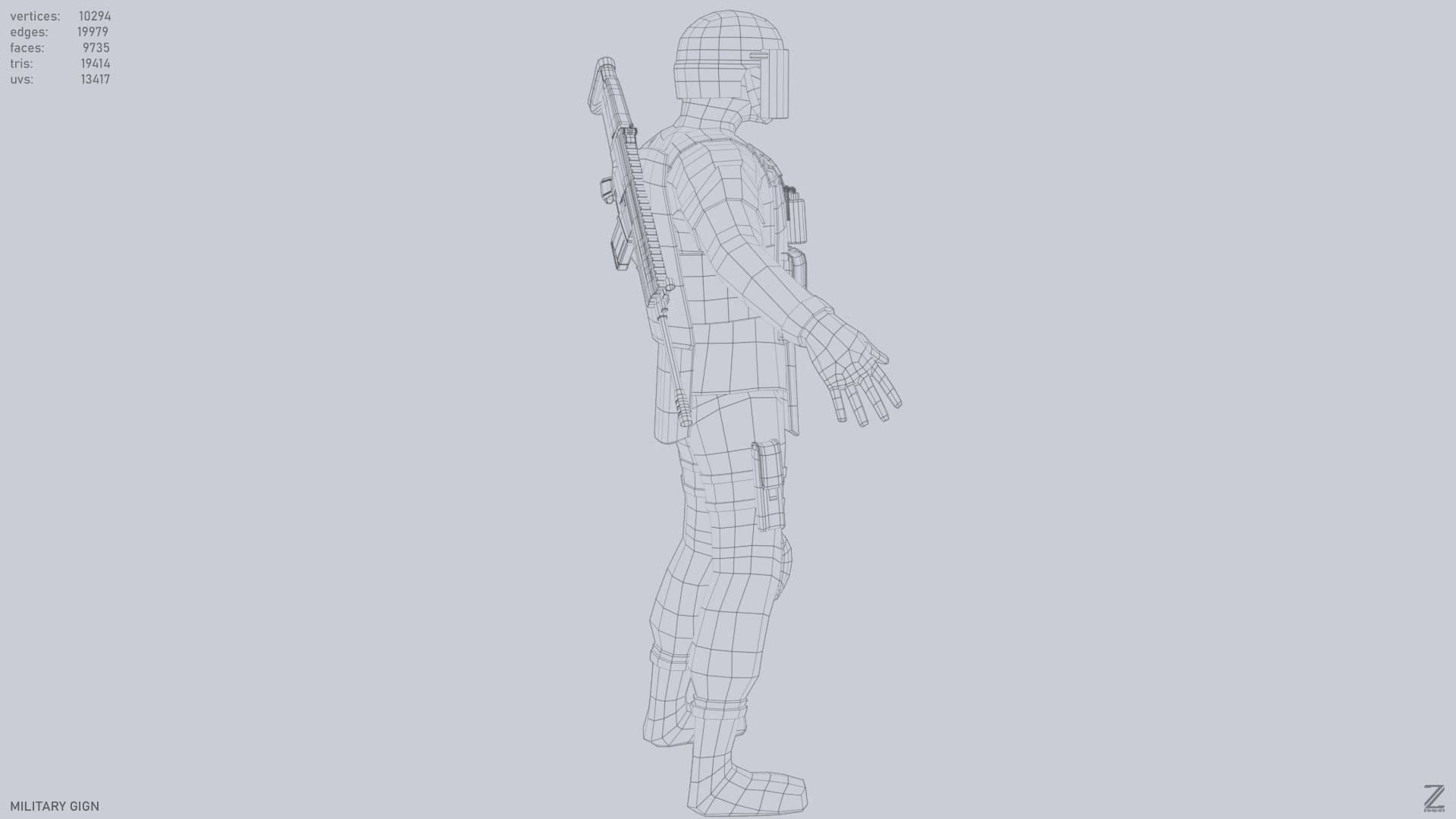 Military GIGN Low-poly 3D model_15