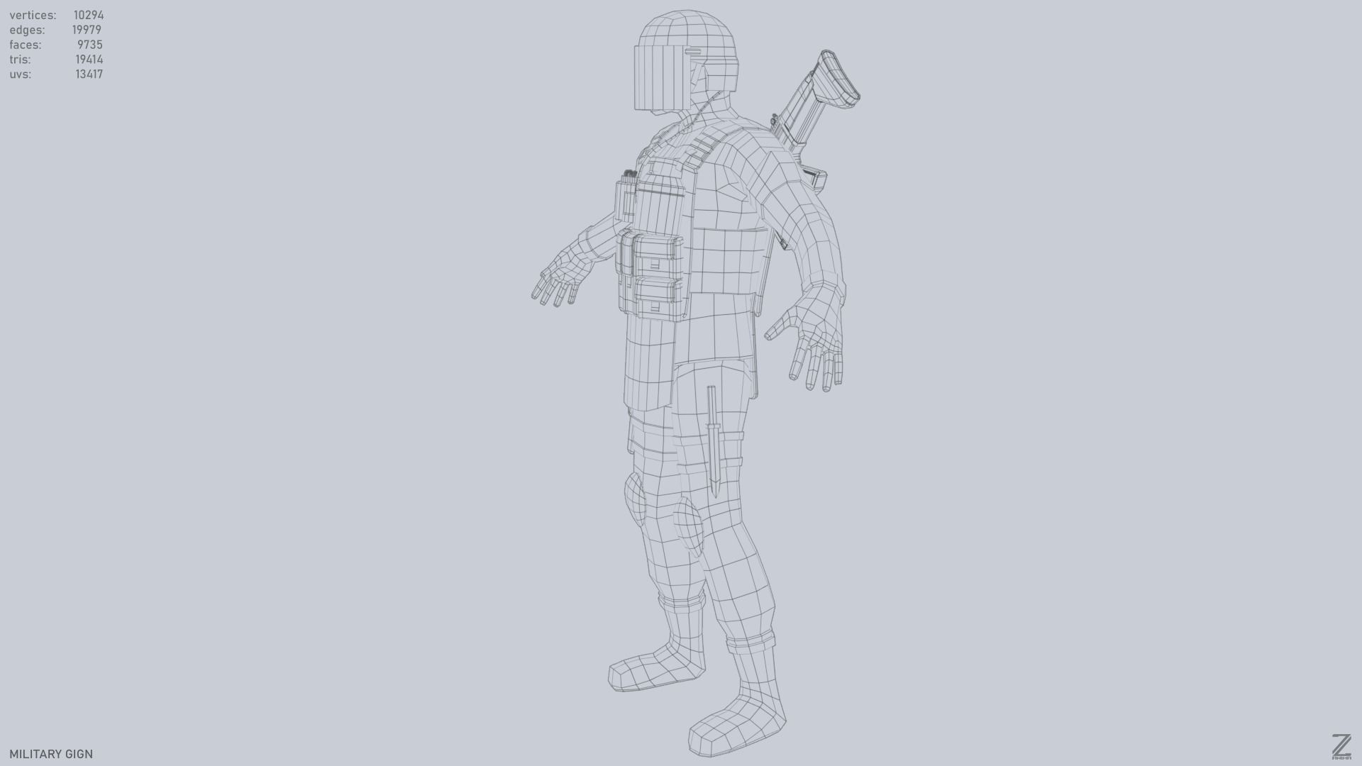 Military GIGN Low-poly 3D model_11