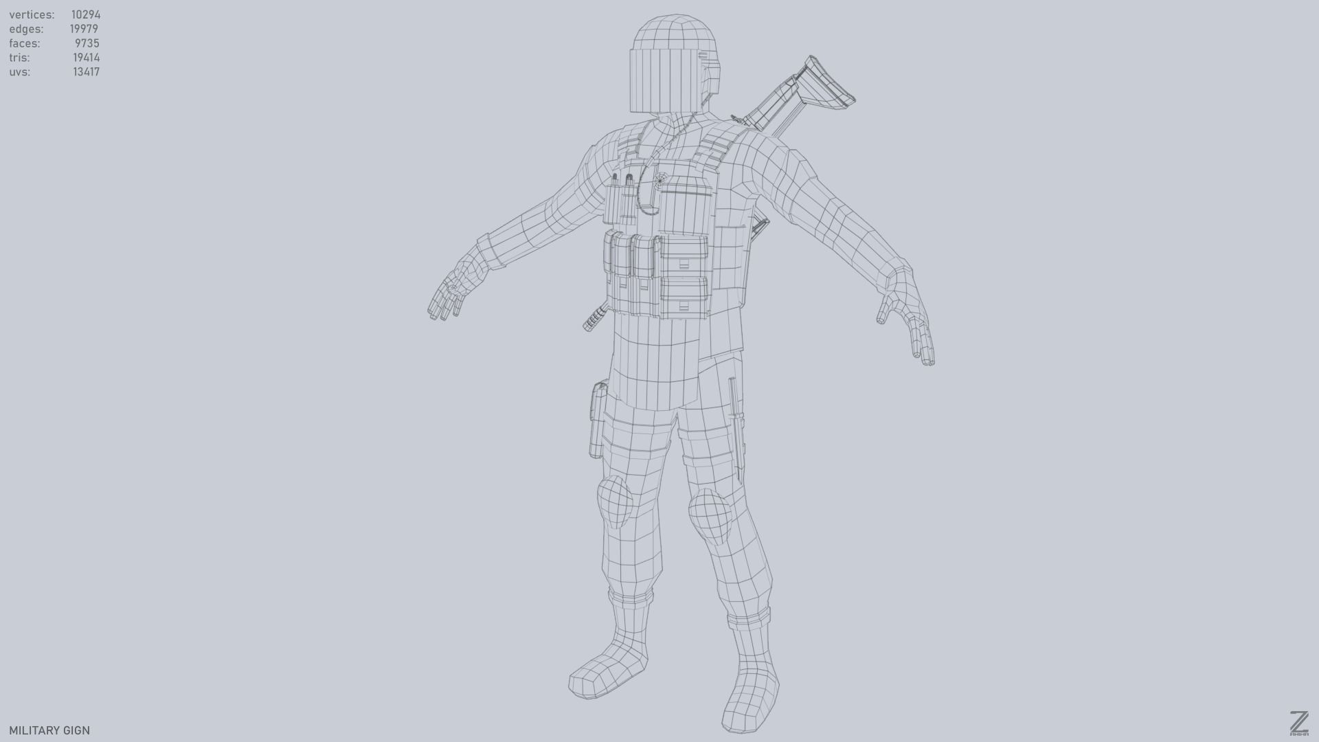 Military GIGN Low-poly 3D model_10