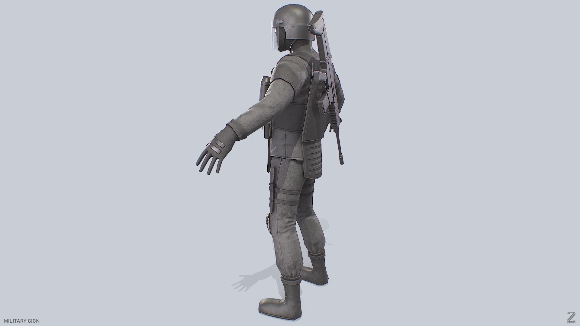 Military GIGN Low-poly 3D model_6