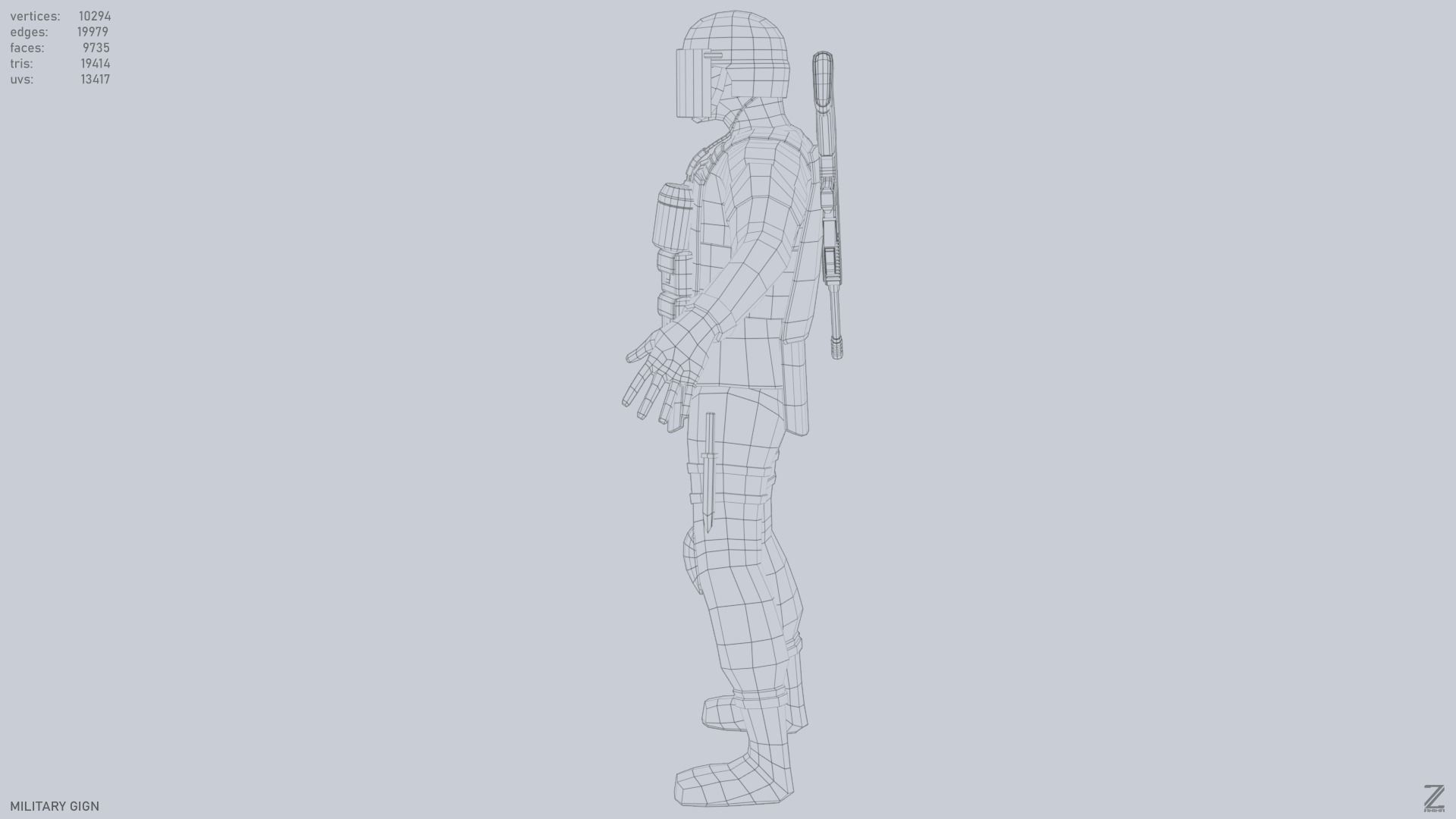 Military GIGN Low-poly 3D model_12