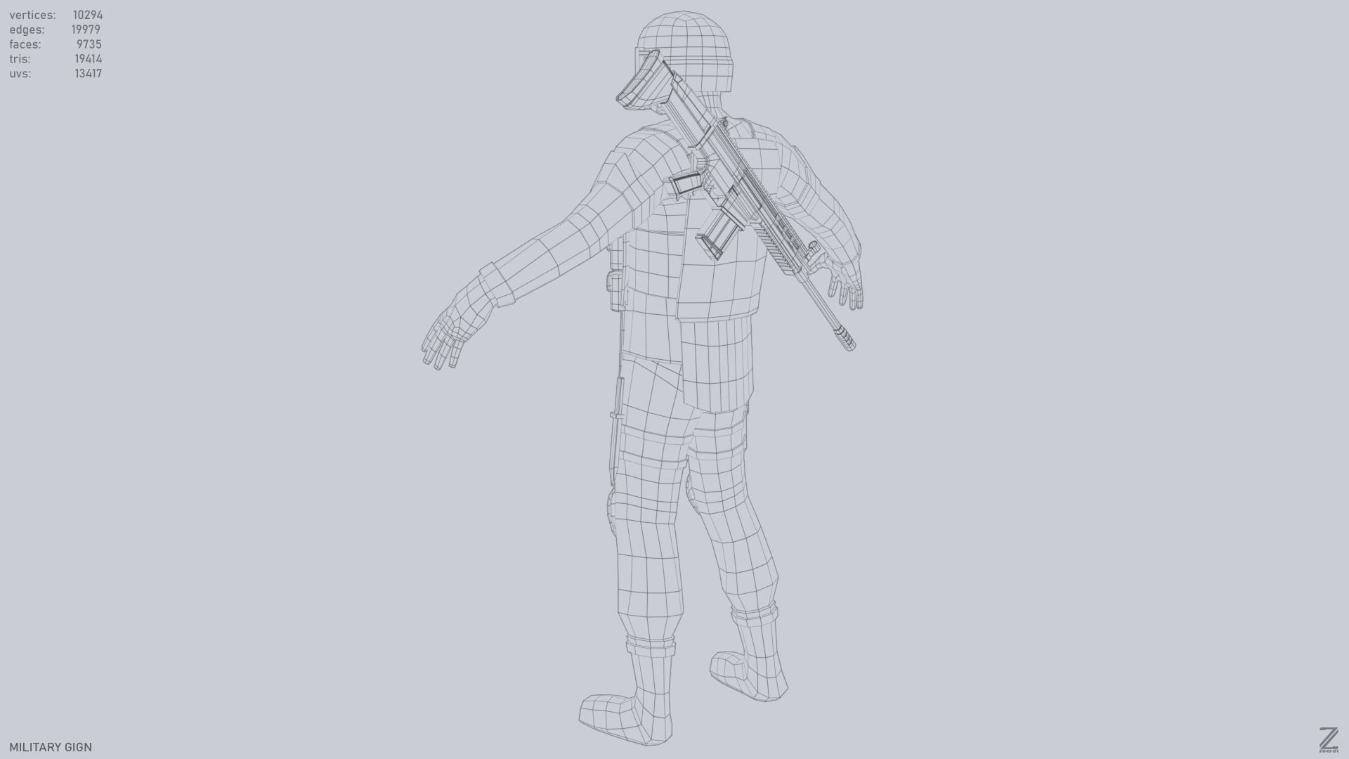 Military GIGN Low-poly 3D model_13