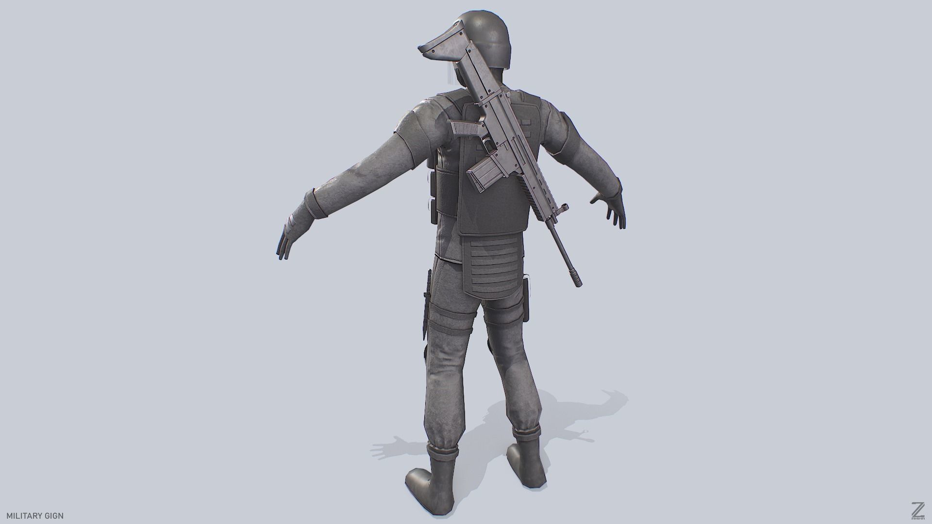 Military GIGN Low-poly 3D model_7