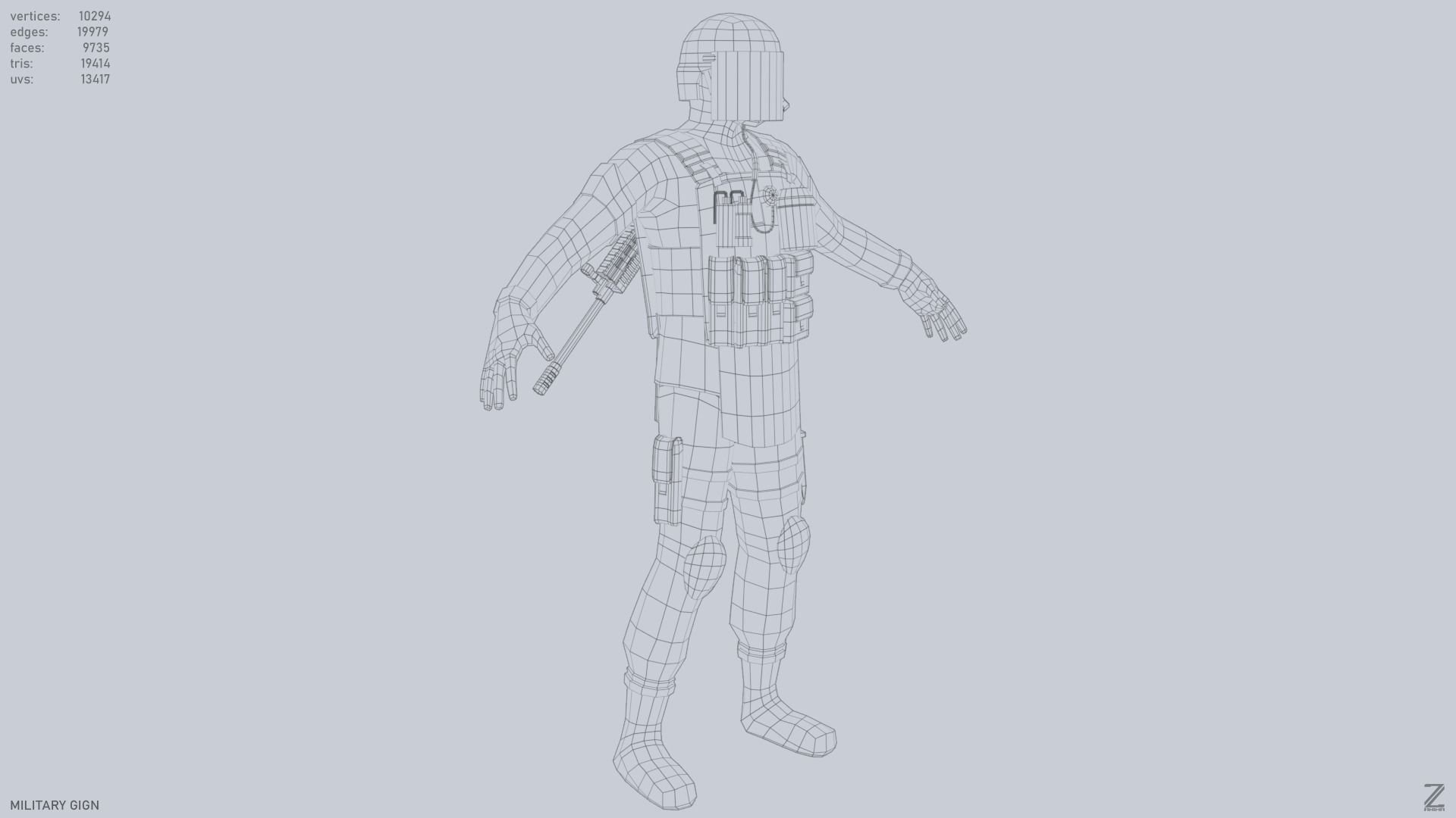 Military GIGN Low-poly 3D model_16