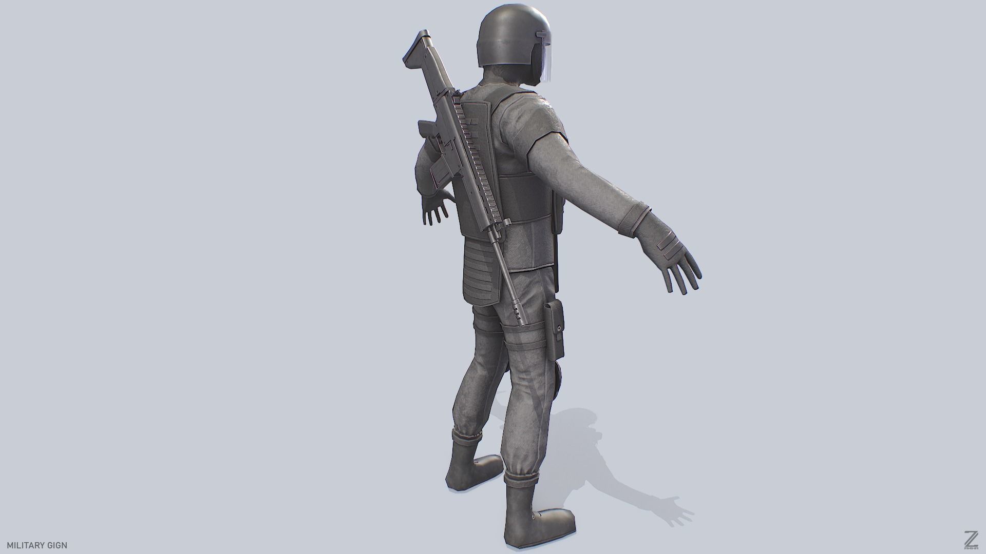 Military GIGN Low-poly 3D model_8