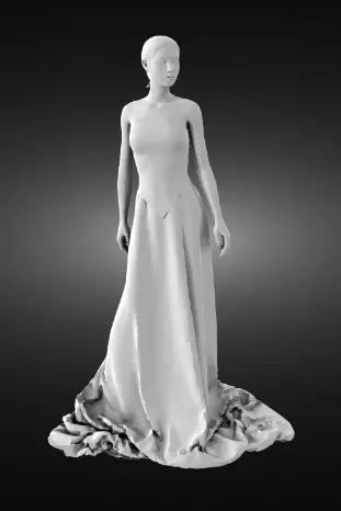 Woman in an evening dress 3D print model_0